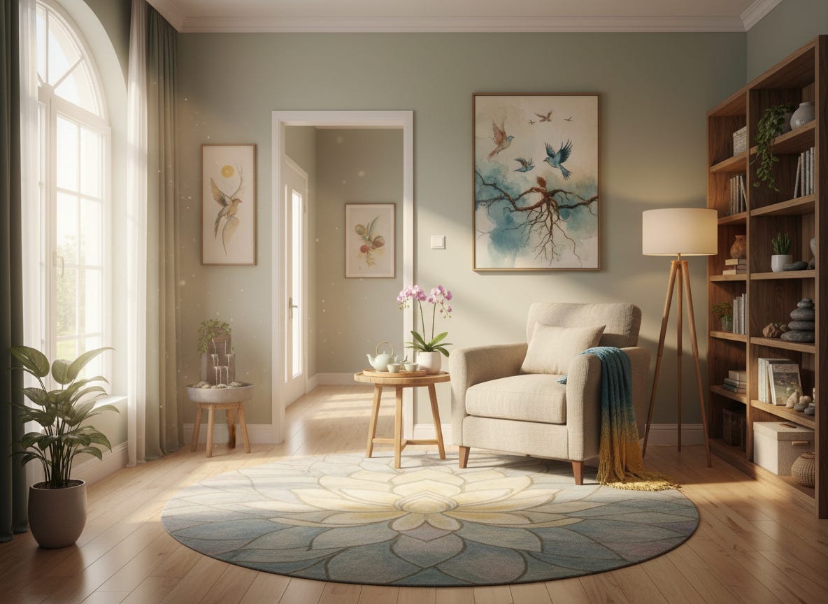 Peaceful therapeutic setting representing hope and healing