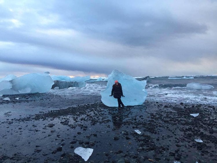 Relaxing at my happy place, Jökulsárlón. Iceland was only the beginning of the adventure.
