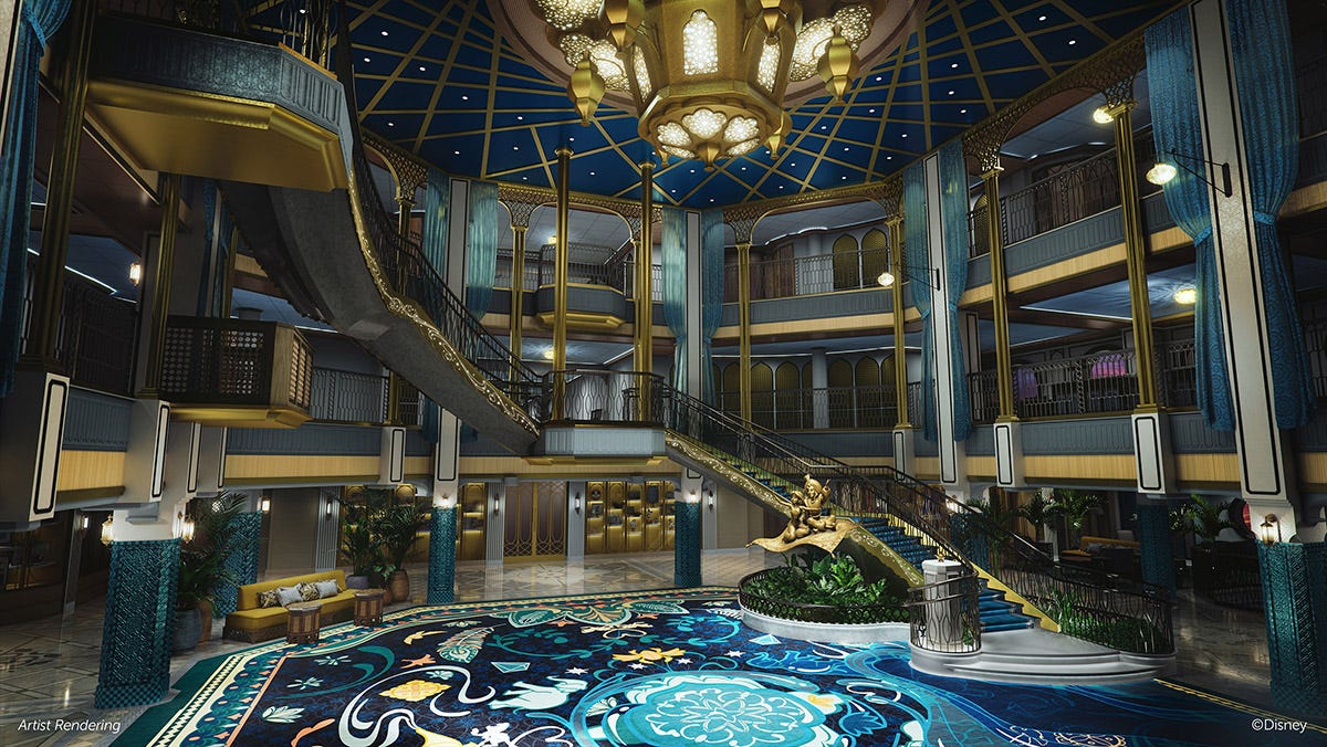 Disney Treasure crusie ship Grand Hall.