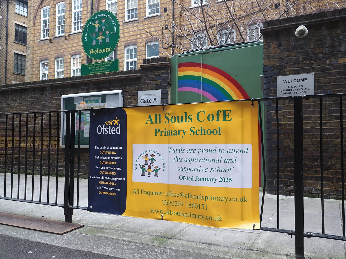 Entrance to All Souls School.