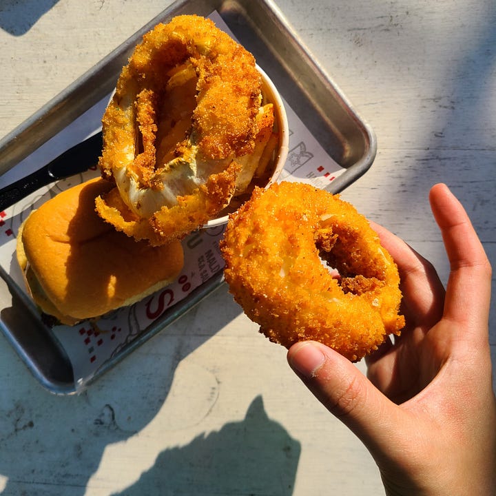 Son of a Butcher Waffle Fries & Onion Rings