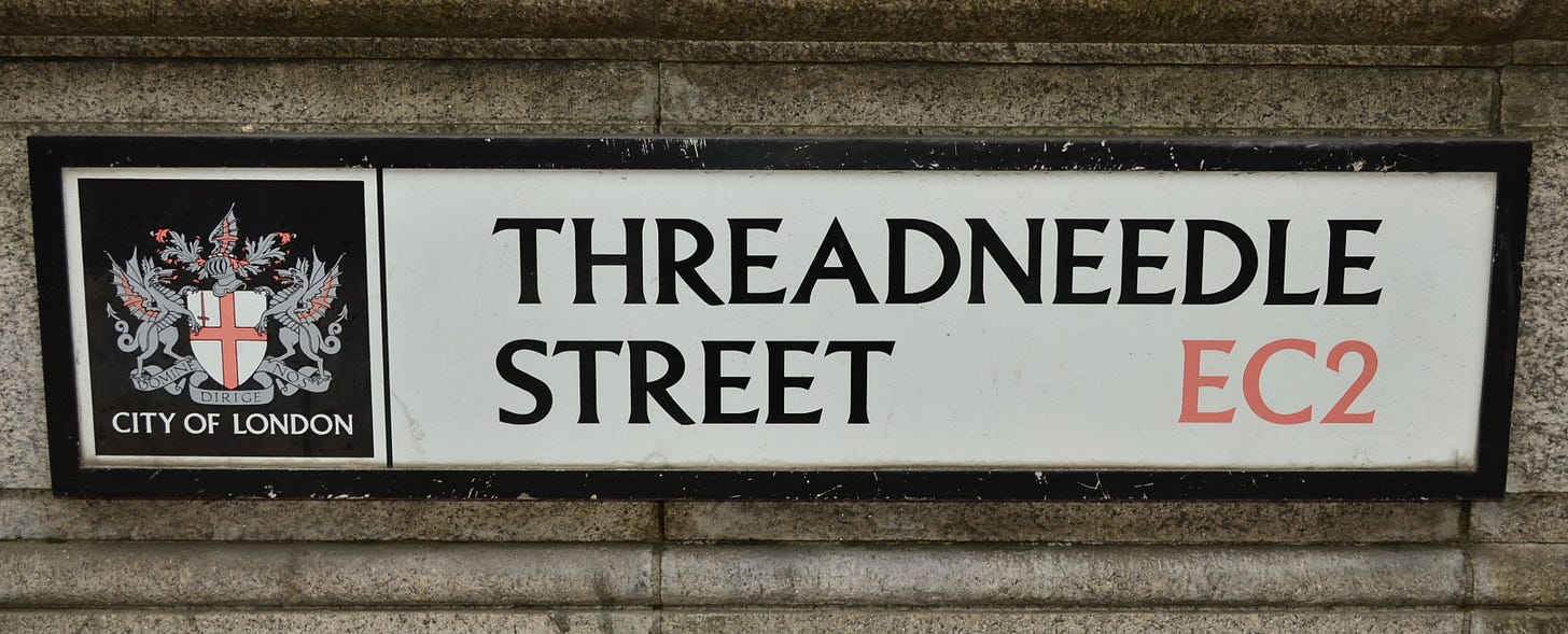 Threadneedle Street, Bywater Street, and trolls and fans – thestreetnames