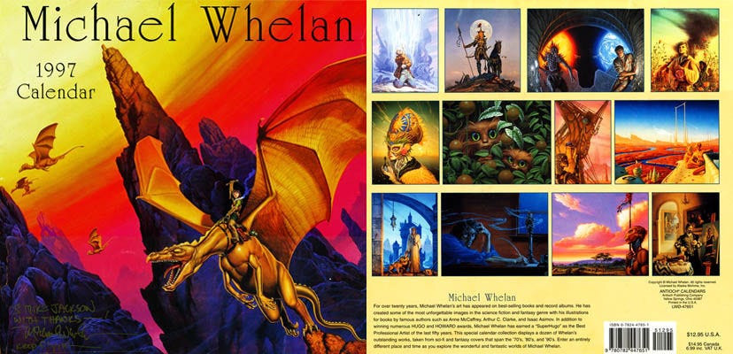 Michael Whelan 1997 Calendar published by Antioch featuring MORETA on the front cover. Among the images on the back cover is THE MAD POET. Michael Whelan 1997 Calendar published by Antioch featuring MORETA on the front cover. Among the images on the back cover is THE MAD POET.