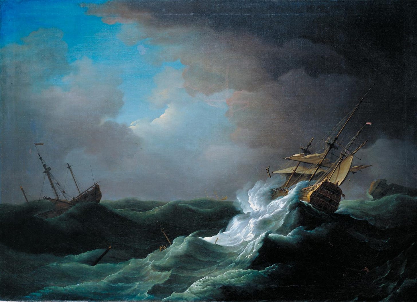 Ships in Distress in a Storm', Peter Monamy, c.1720–30 | Tate