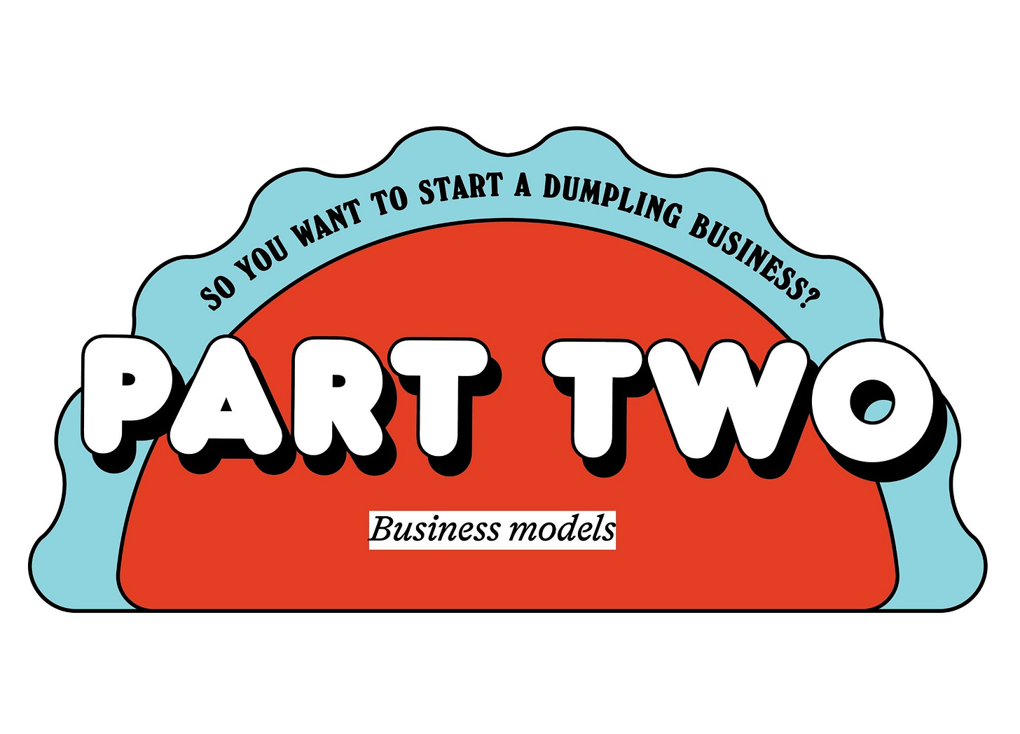 Text that says Part Two: Business Models over the outline of a dumpling