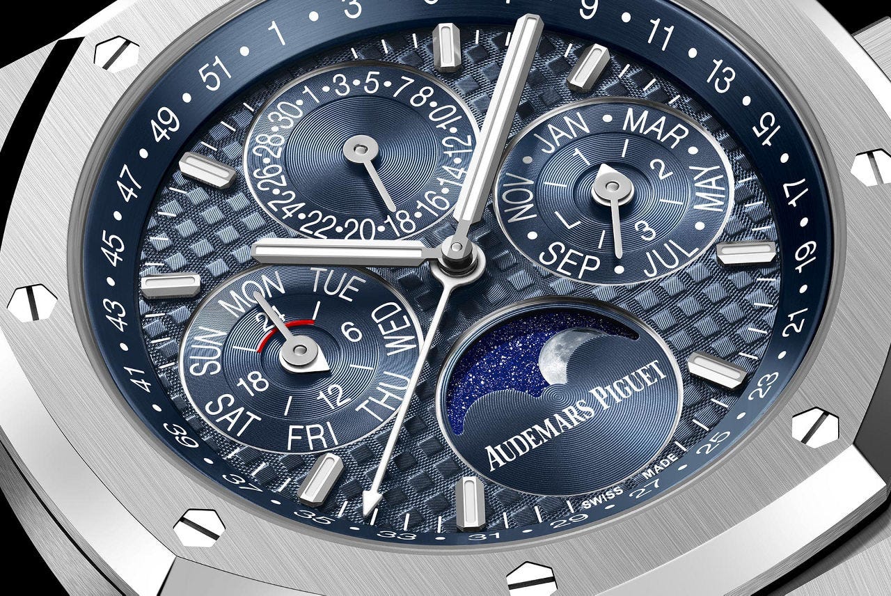Close up of a Royal Oak dial.