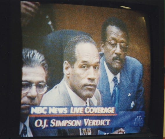 OJ Simpson verdict on TV OJ Simpson verdict on TV