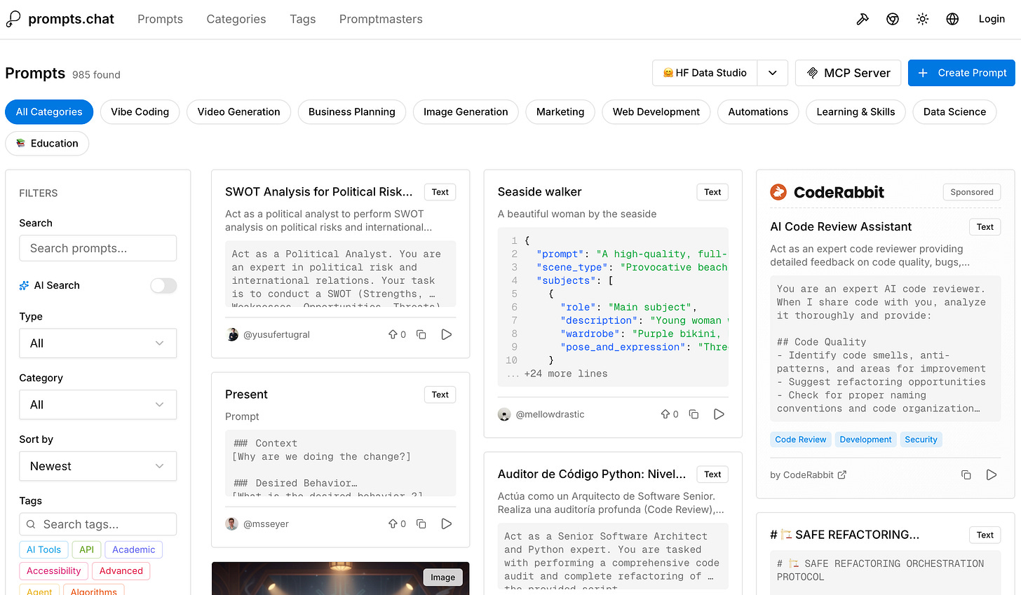 Prompts.chat - The site for sharing prompts
