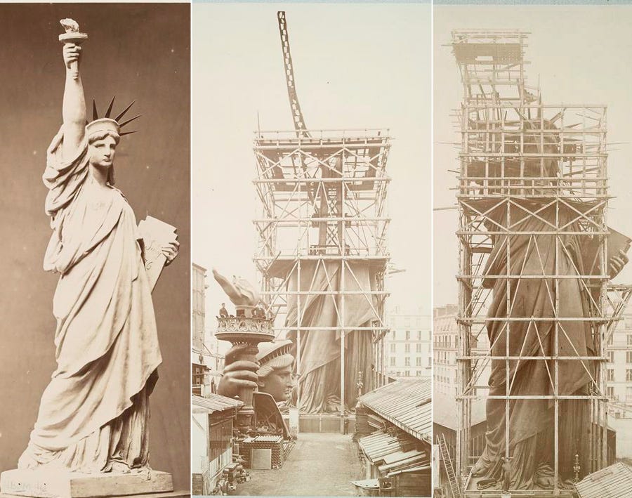 Rare photos of the Statue of Liberty under construction