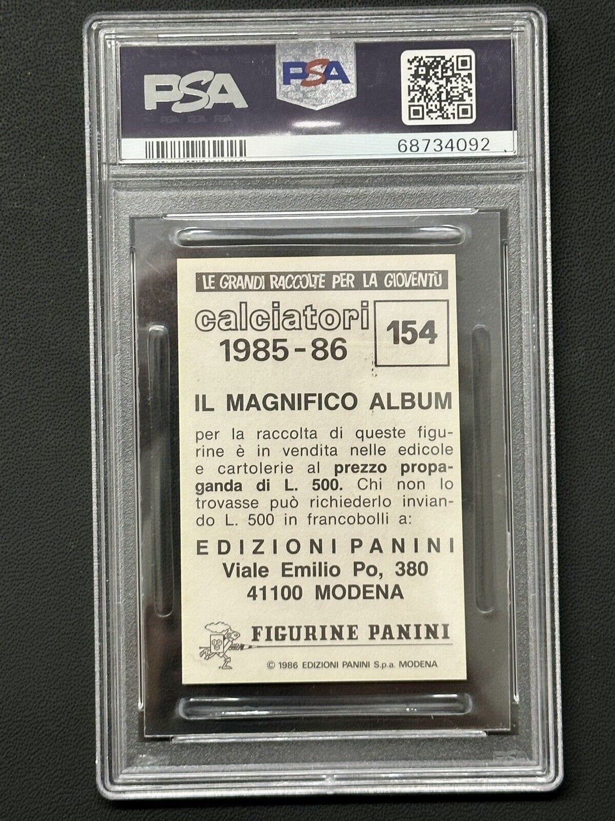 Paolo Maldini 1985 Panini Calciatori RC Rookie  Sticker PSA 9  MINT Rare - Picture 2 of 2