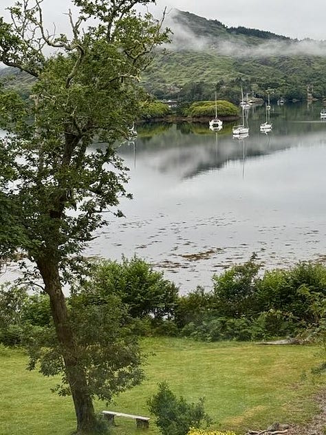 Top: Inlet, Holy well, Ladie's View Middle: Derrynane Beach, Healy Pass, Waterfall next to lodging Bottom: One of many river and lakes, front yard/view from our lodging
