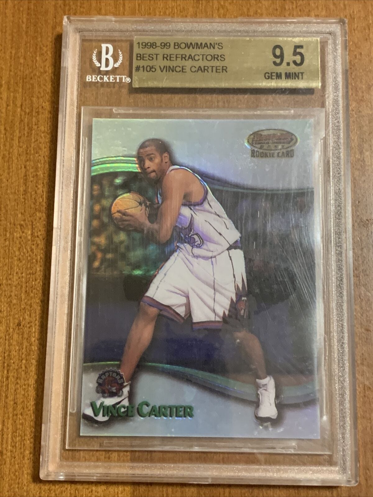 Image 1 - 1998-Bowman-s-Best-Refractor-Vince-Carter-BGS-9-5-RC-ROOKIE-81-400-PSA-10-RARE