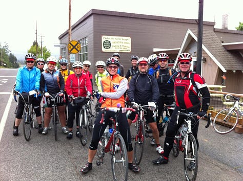 Kristin and Sam on the annual AIDS Lifecycle bike ride