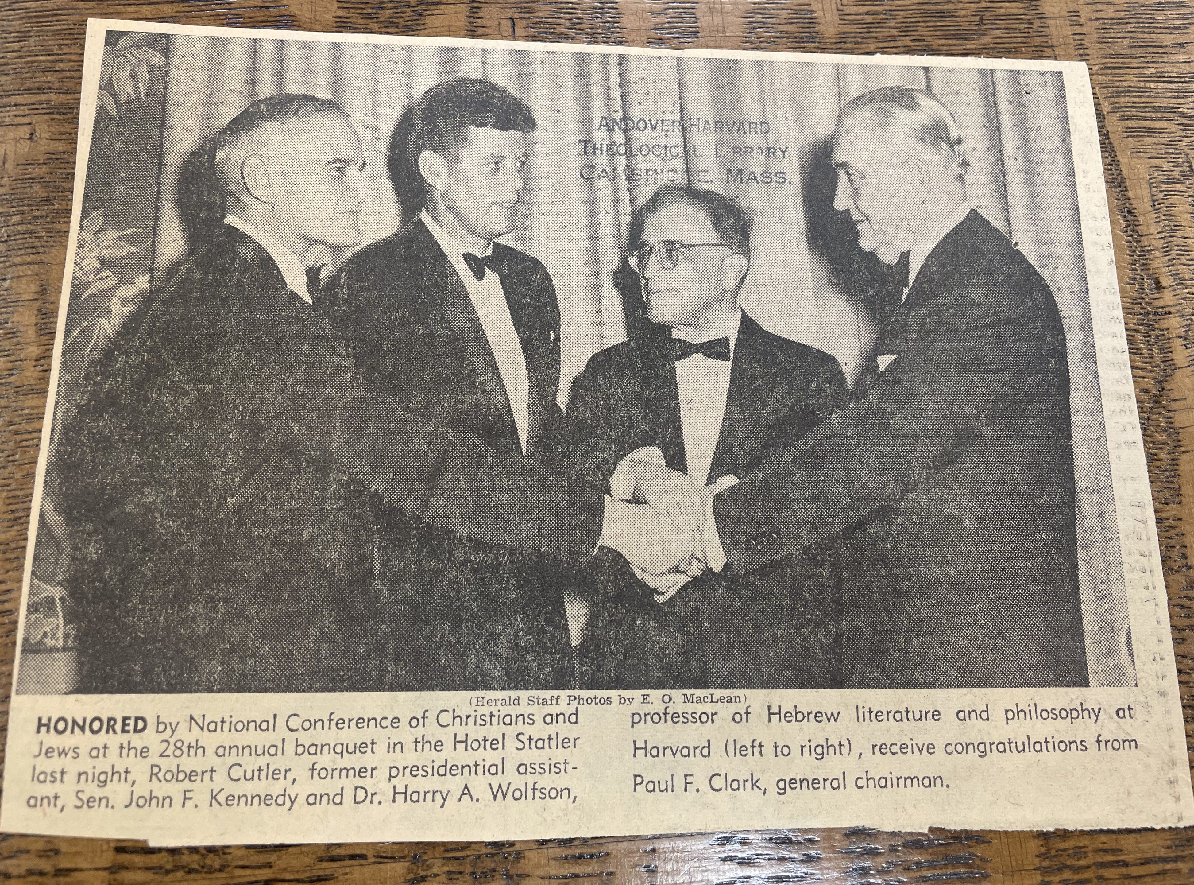 From the Archives of Prof. Harry Austryn Wolfson: Jewish/Christian  Relations in an Age of Judeo-Christian Rhetoric