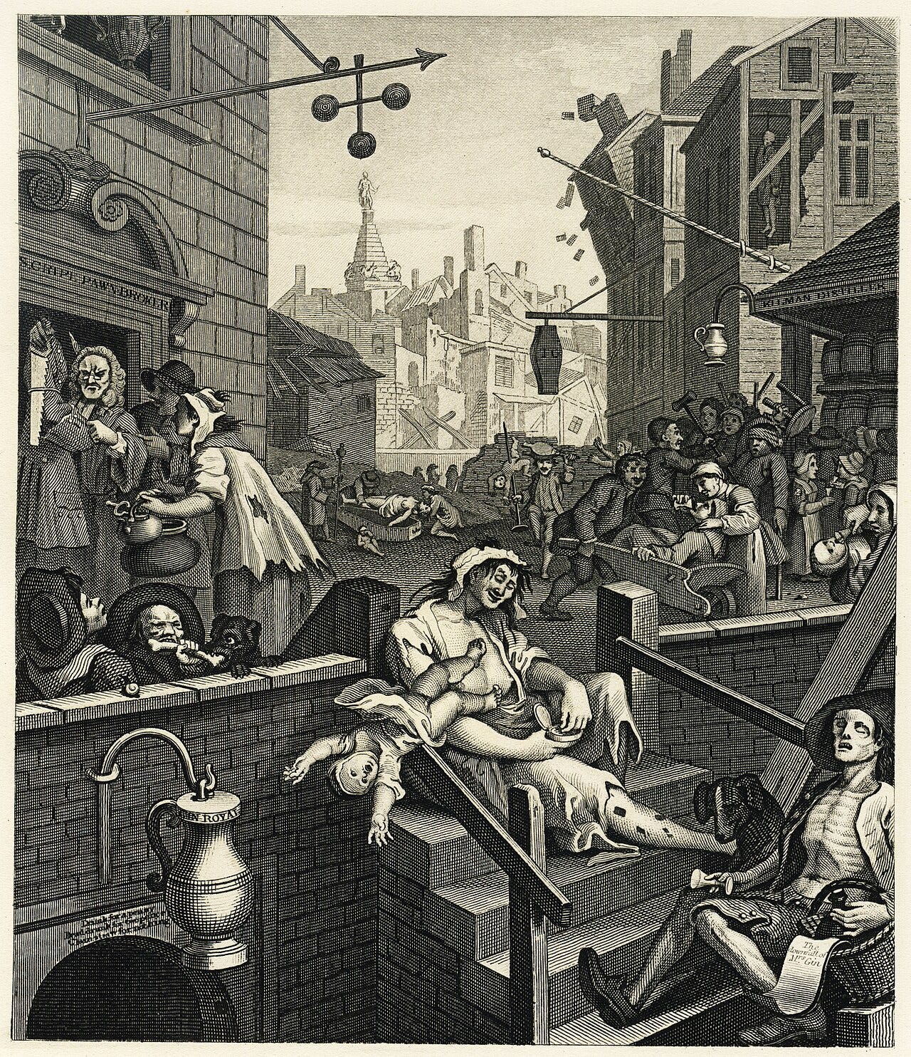 Chaotic scene of gin ruin Chaotic scene of gin ruin