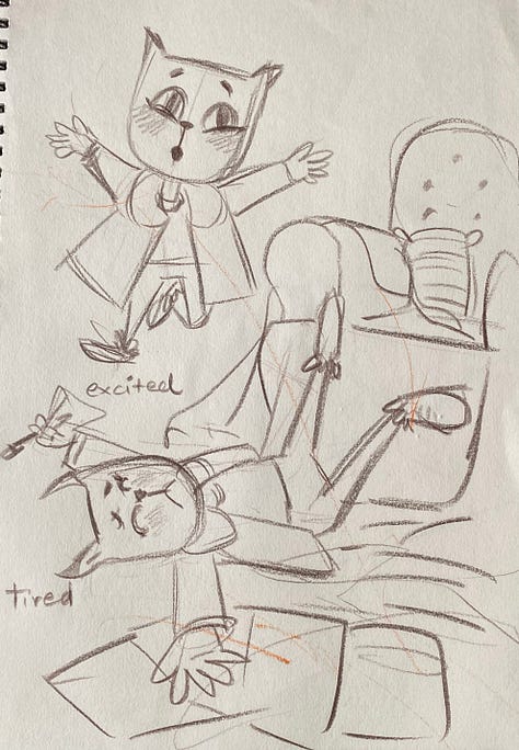 Sketches for Urban Cat Character Design