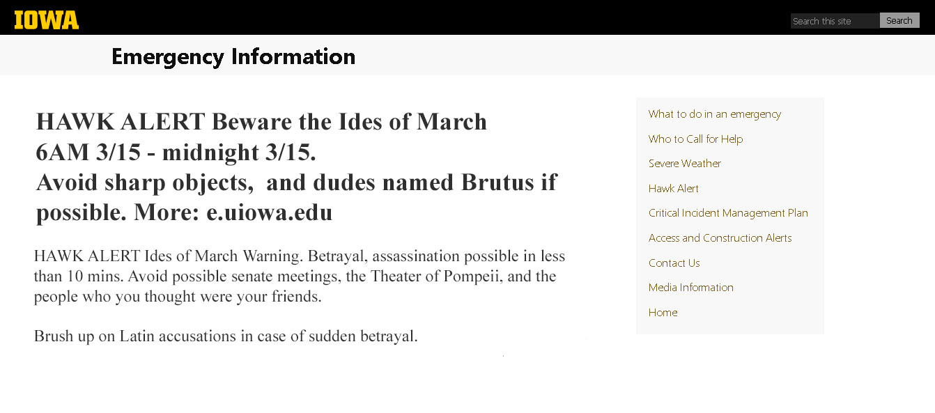 hawk alert: beware the ides of March