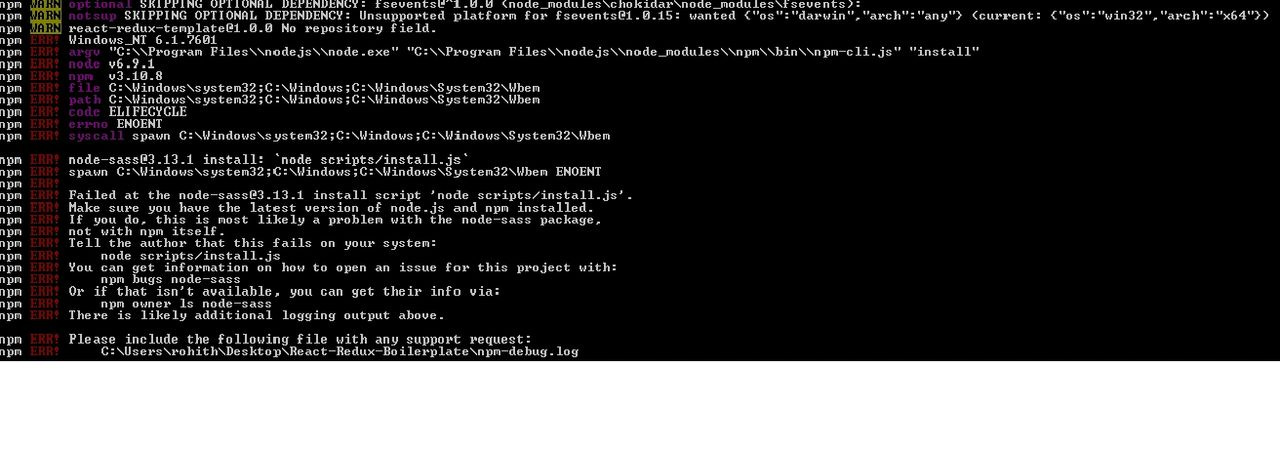 Node sass error Node sass error