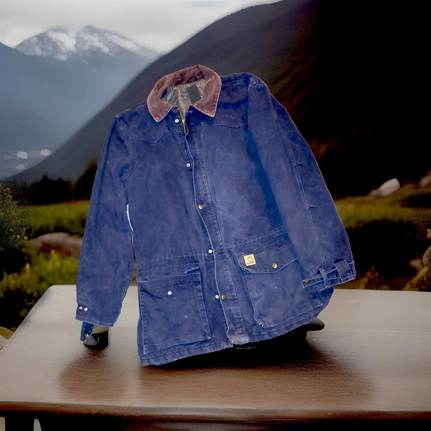 Carhartt Jacket Mens LG  Blue Duck Canvas Blanket Lined Chore Coat Ranch/work - Picture 2 of 17