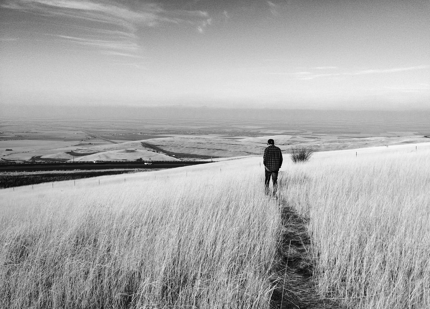 Me walking at the pitstop on the billboard-less Highway 30 in Oregon