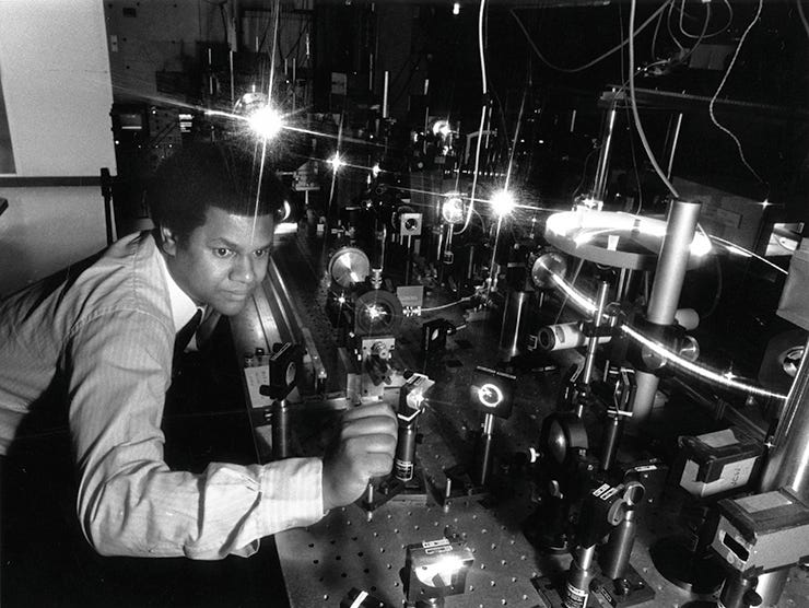 Anthony Johnson in ultrafast laser lab Anthony Johnson in ultrafast laser lab