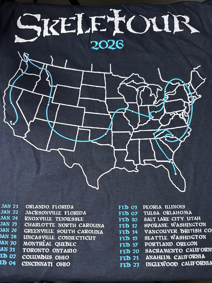 Ghost's Skeletour T-shirt front and back