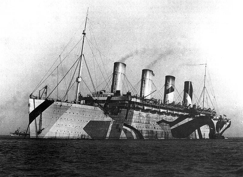 Olympic in her dazzle paint : r/titanic
