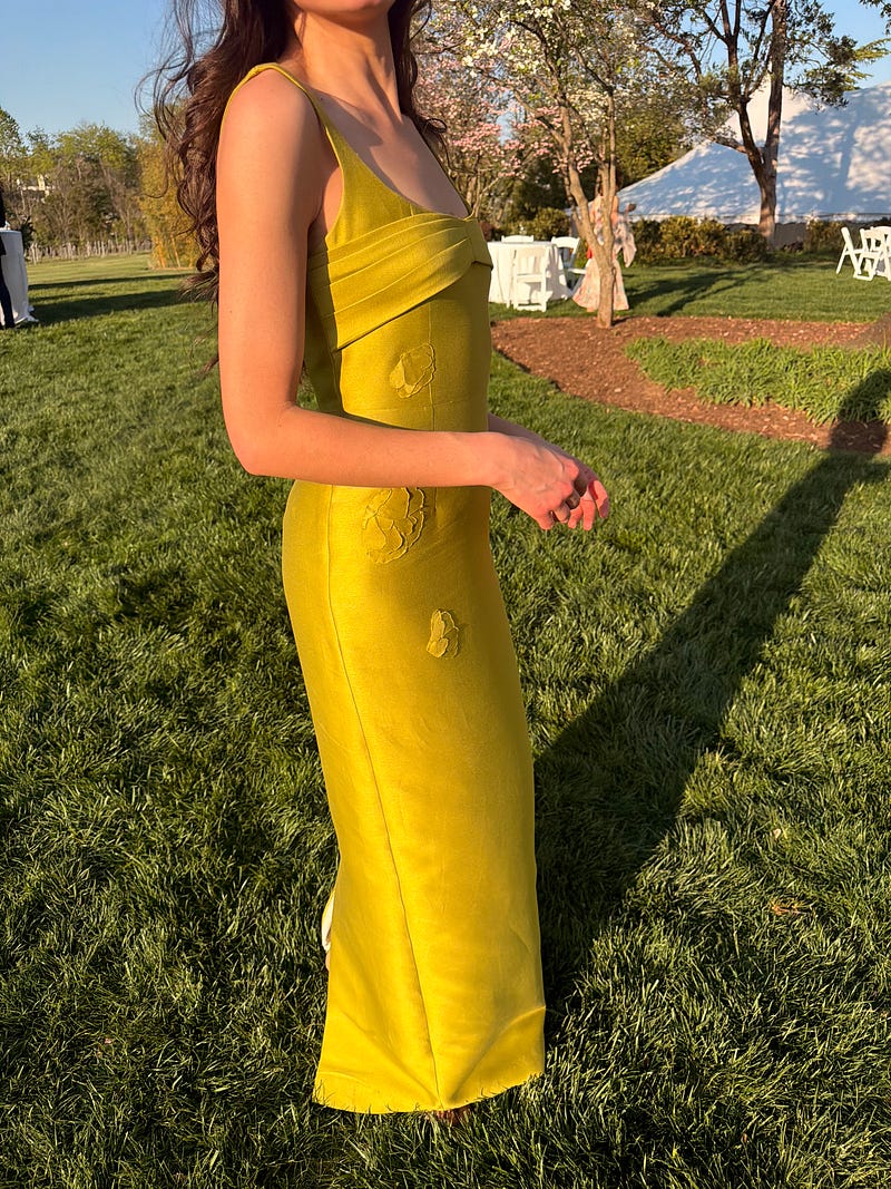 K. Lee Gilliam (@thenamesakejournal): "I made this chartreuse wedding guest  dress for a friend's spring wedding and am so excited to add her to  Namesake's custom dress catalogue this year "