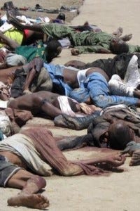 Nigerians slaughtered by Boko Haram. Nigerians slaughtered by Boko Haram.