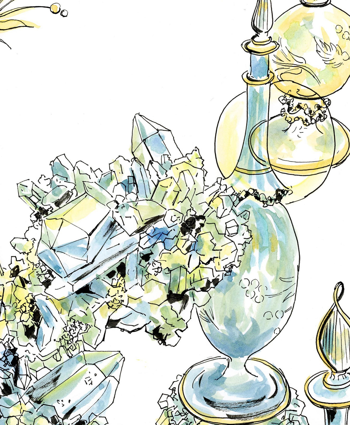 Watercolor comic by graphic novelist K. Woodman-Maynard from an art retreat she went to earlier this month. 