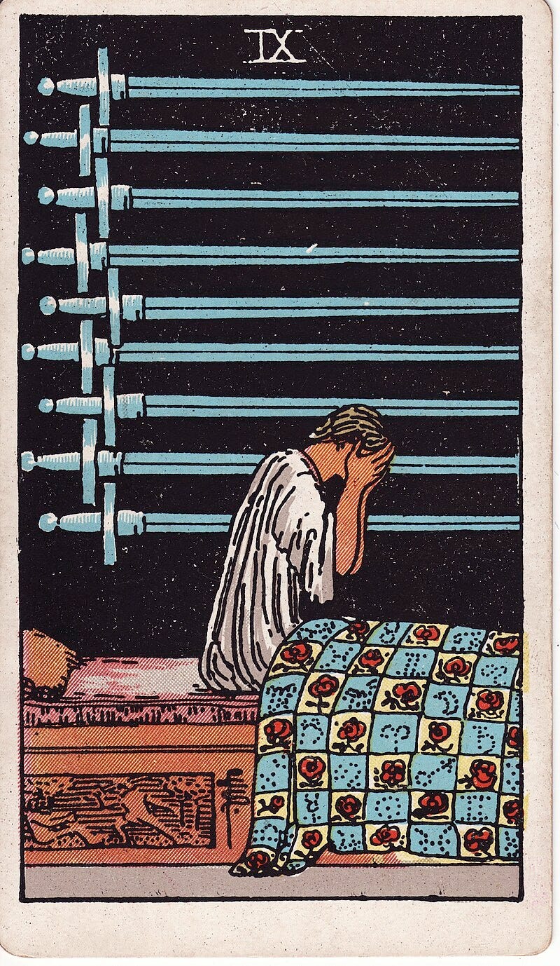 Waite-Smith Tarot, Nine of Swords