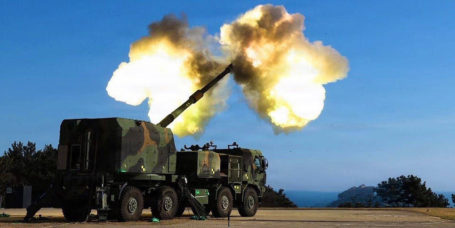 Hanwha Defense USA K9 Mobile Howitzer firing Hanwha Defense USA K9 Mobile Howitzer firing