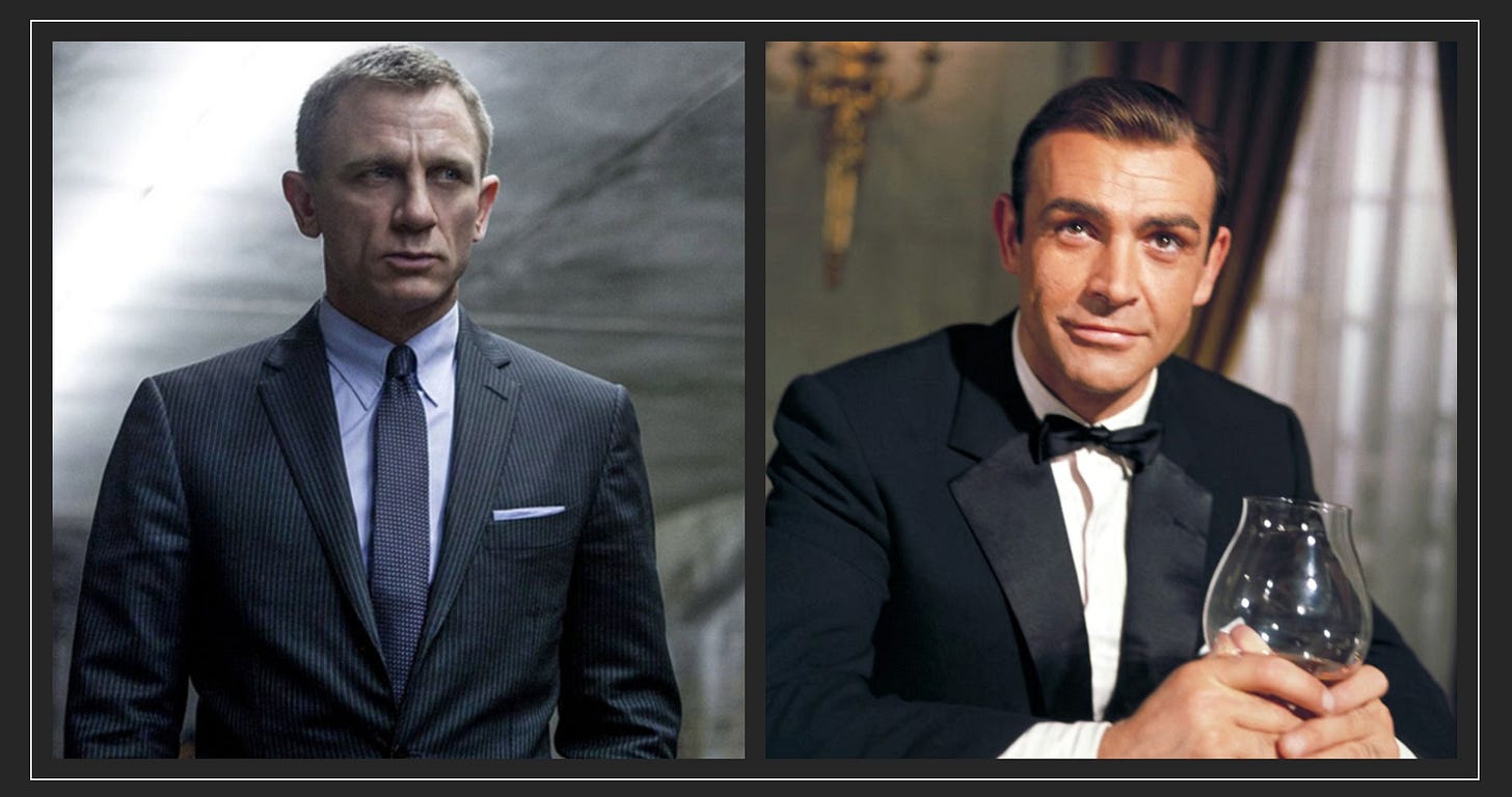 Daniel Craig and Sean Connery as James Bond Daniel Craig and Sean Connery as James Bond