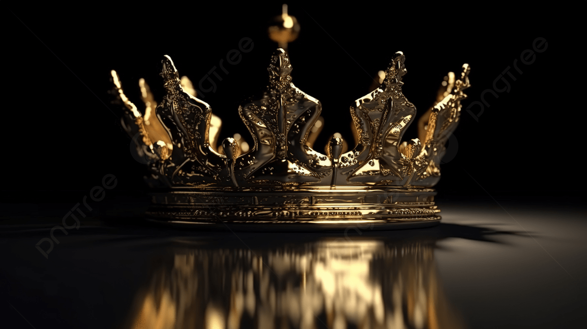 This Image Depicts A Gold Crown On Black Background, 3d Render Crown ... This Image Depicts A Gold Crown On Black Background, 3d Render Crown ...