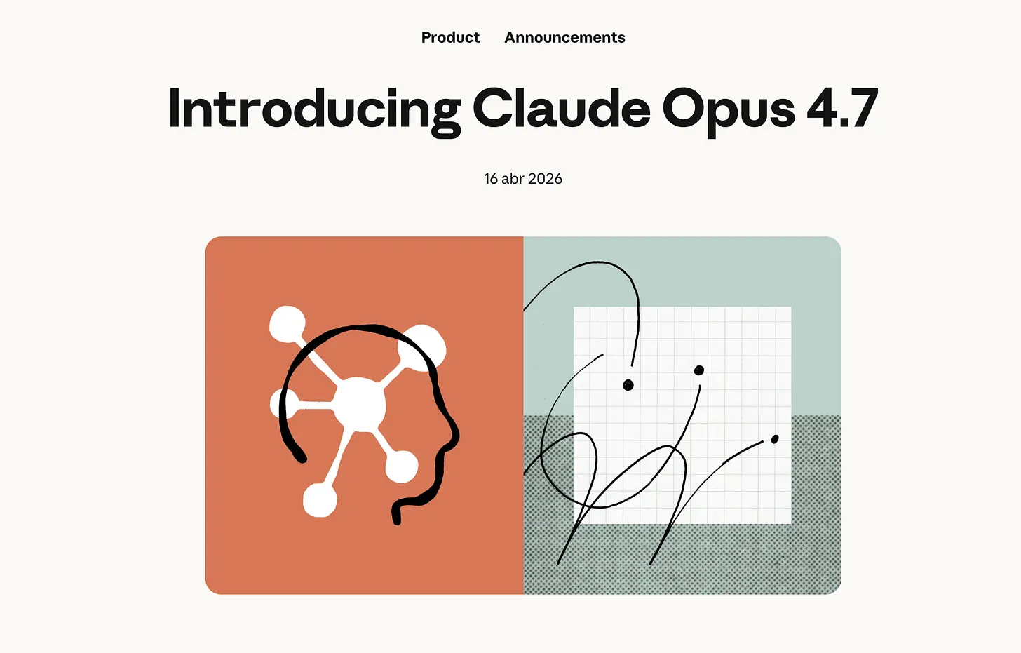 Anuncio oficial de Claude Opus 4.7 publicado por Anthropic