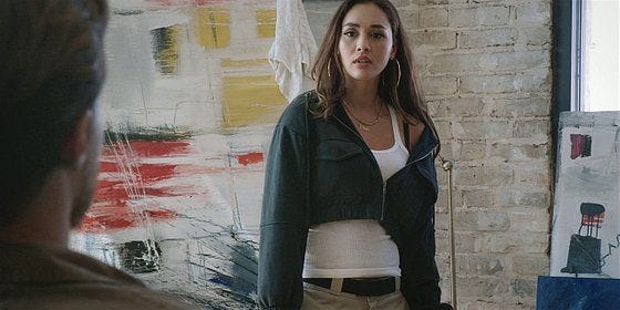 Walker Micki wtih Garrison and artwork around warehouse. Walker Micki wtih Garrison and artwork around warehouse.