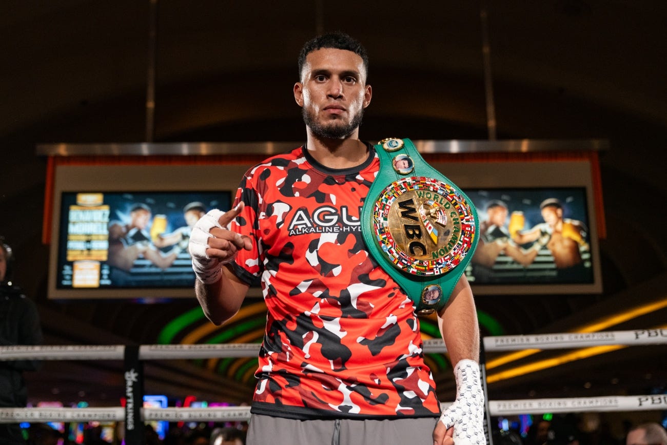 Image: "Not Ideal, But Here We Are": David Benavidez Reacts to Becoming WBC Light Heavyweight Champion After Bivol Avoids Mandatory Defense