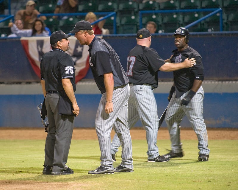 Manager does not like being ejected