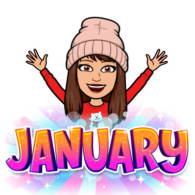 Bitjoji of the 28 year old author in a snowman sweater and a snow cap, exclaiming in glee: January!