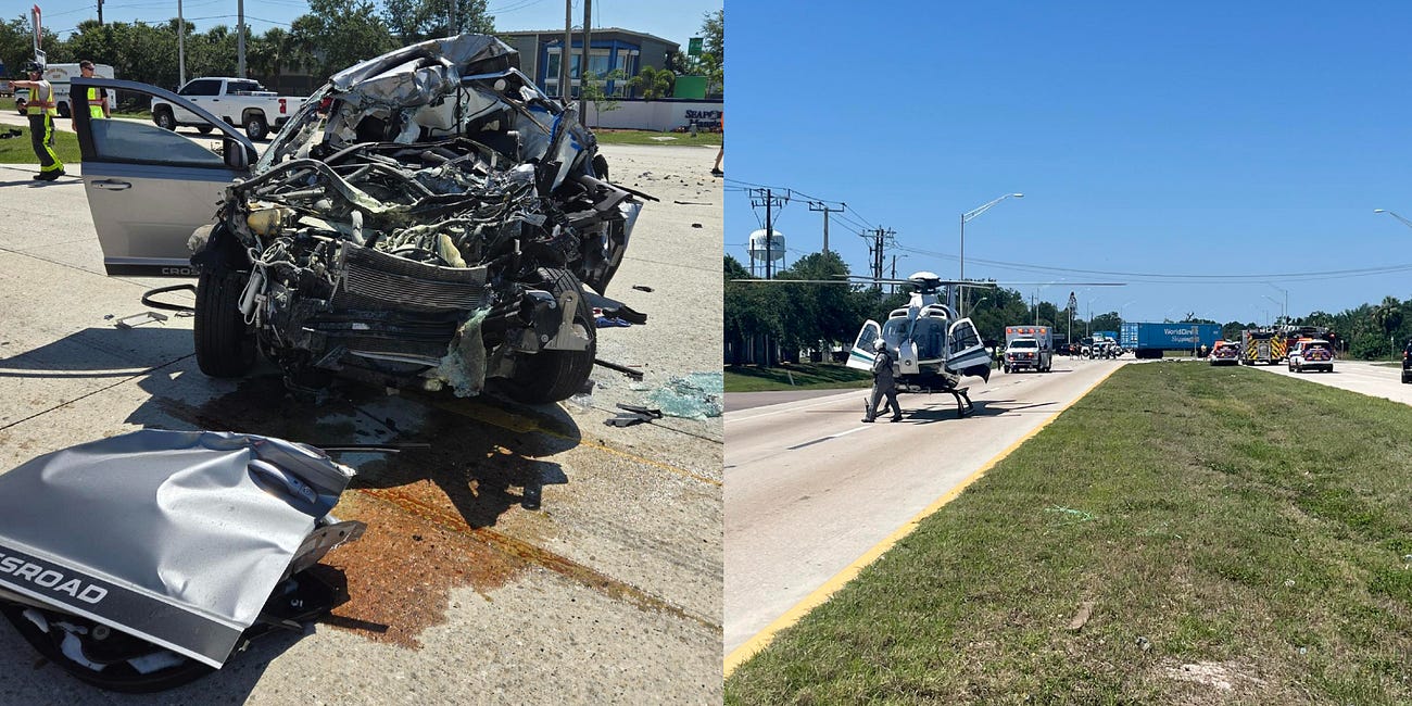 One Airlifted After Serious Crash Near SeaPort Manatee Shuts Down U.S. 41