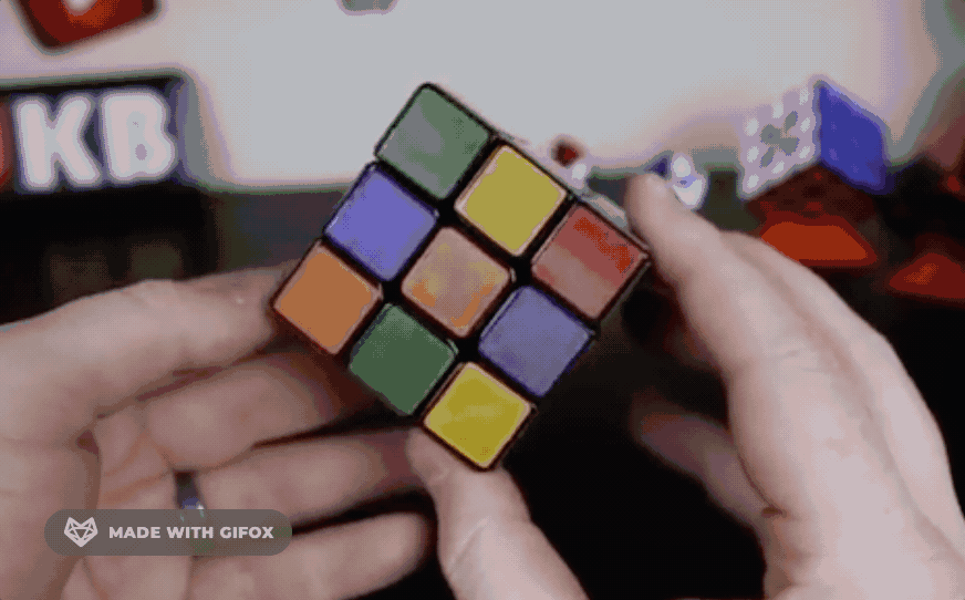 A Rubik’s Cube video GIF showing faces that constantly change colour A Rubik’s Cube video GIF showing faces that constantly change colour