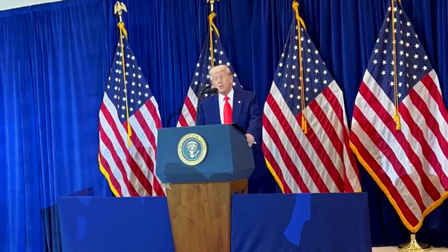 President Donald Trump speaks at a dinner for meme coin contest winners at Trump National Golf Club in Potomac Falls, Virginia, May 22, 2025.