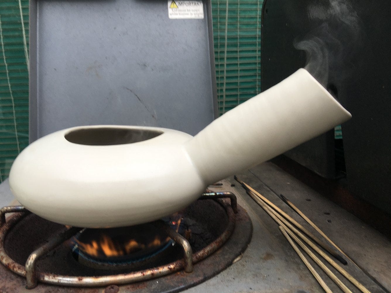 Cathy made this, which apparently is a Japanese form of porcelain. Horoku.