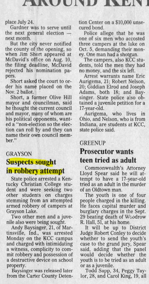 KCC Students Held-Up At Gunpoint