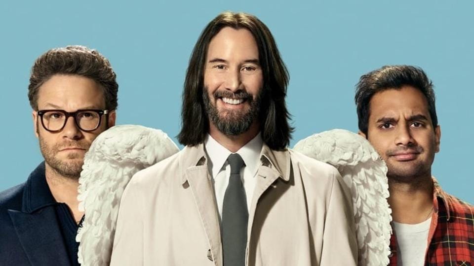 "Good Fortune" partial poster feauring Seth Rogen, Keanu Reeves and Aziz Ansari.