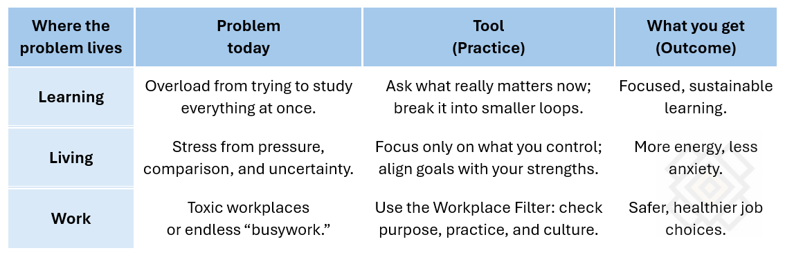 The Burnout Example - 3x3 Matrix Tool The Burnout Example - 3x3 Matrix Tool