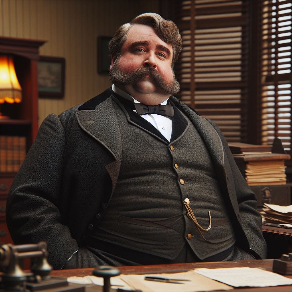 Thumbnail Image A rotund railroad executive in the 1870s