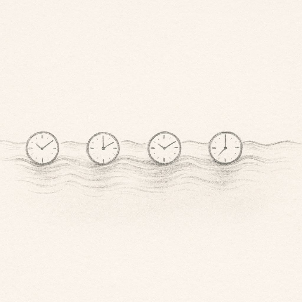 A segmented flow resembling a river rhythm, symbolising micro-batch processing.