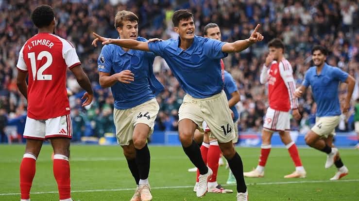 Brighton beat Arsenal 3-0 as Man City top Premier League without playing | Football | Al Jazeera Brighton beat Arsenal 3-0 as Man City top Premier League without playing | Football | Al Jazeera