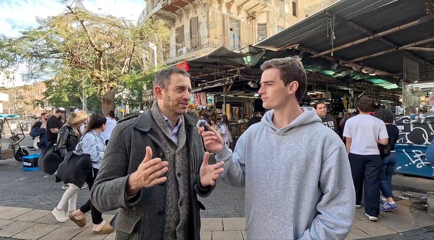 Daniel Rubenstein and Nick Shirley in Tel Aviv